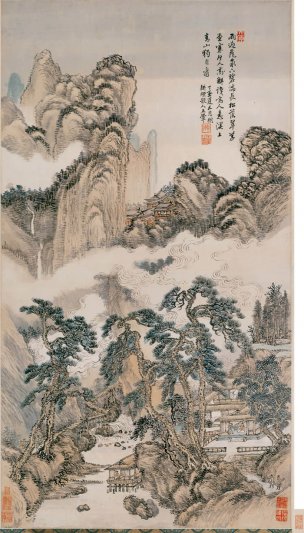 清 王翚 草堂碧泉图 纸本 50x89[山水]