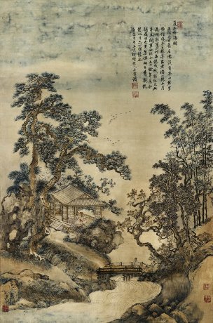清 王翚 夏五吟梅纸本 60×91cm[山水]