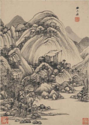清 王鉴 仿古山水二册二十开-18 22x31[山水]