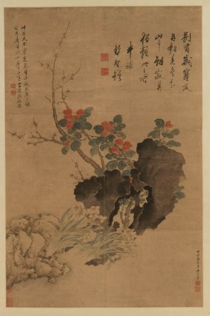 清 王翚 岁寒三友图轴 30x45[花鸟]