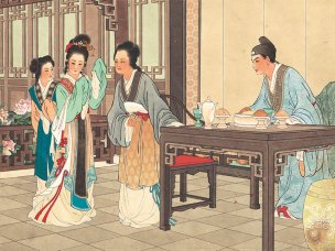 清 王淑晖 西厢记册页十六开07西厢记-赖婚 33x2