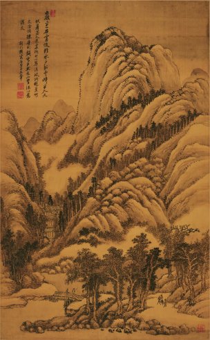 清 王翚 仿巨然夏山水笔法 51x83[山水]
