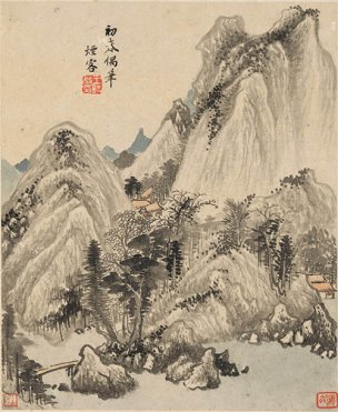 清 王时敏 山水册页十开-8 22.6x27.8[山水]