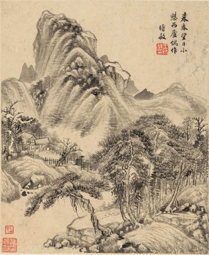 清 王时敏 山水册页十开-6 22.6x27.8[山水]