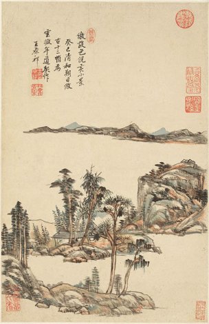 清 王原祁 山水十二开-13 纸本 31.7x49.4[山水]