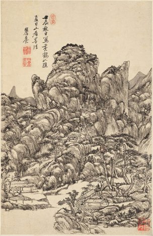 清 王原祁 山水十二开-12 纸本 31.7x49.4[山水]
