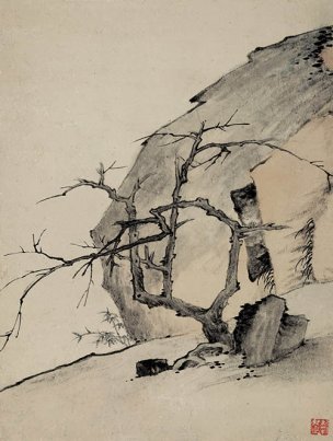 清 渐江 弘仁 山水八开-3-画 22.6x30[山水]