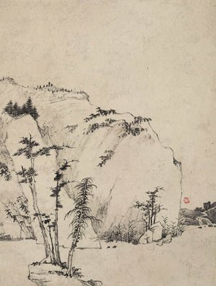 清 渐江 弘仁 山水八开-6-画 22.6x30[山水]