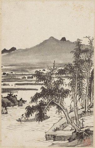 清 渐江 山水册页-11 纸本 14.2x21.9[山水]