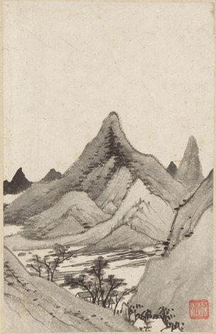 清 渐江 山水册页-9 纸本 14.2x21.9[山水]