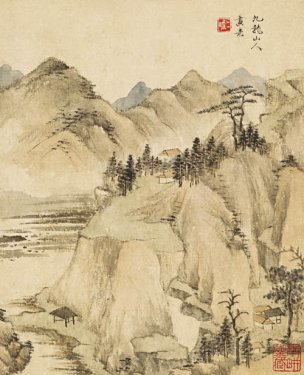 清 查士标 山水册页十开-05 18x22[山水]