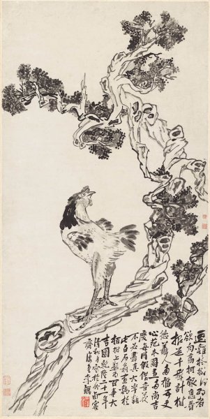 清 李禅 李鱓 百事大吉图 纸本 62x123cm[走兽]