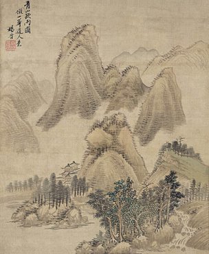 清 杨晋 仿古山水册页十二开-06 25.5x31[山水]