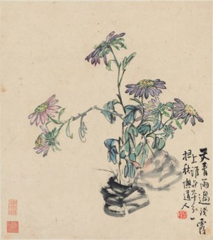清 李禅 李鱓 花卉册页十二开-5  33x37[花鸟]