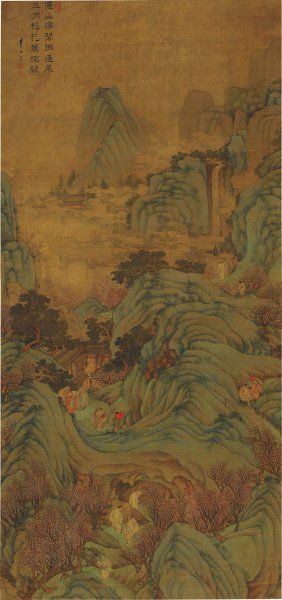 清 李世达 仙山楼阁图 79x167[山水]