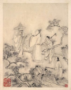 清 李世倬 逍遥胜迹图册-5-画 22.4x28.4[人物] 