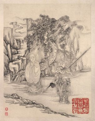 清 李世倬 逍遥胜迹图册-7-画 22.4x28.4[人物] 
