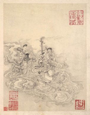 清 李世倬 逍遥胜迹图册-12-画 22.4x28.4[人物] 
