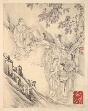 清 李世倬 逍遥胜迹图册-10-画 22.4x28.4[人物] 