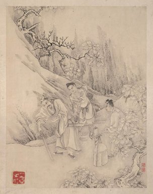 清 李世倬 逍遥胜迹图册-2-画 22.4x28.4[人物] 