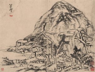 清 朱耷 （八大山人） 纸本册页十开-3 35.8x27[山水 