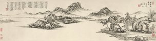清 朱毓栋 林泉高逸图纸本33x126 [山水] 