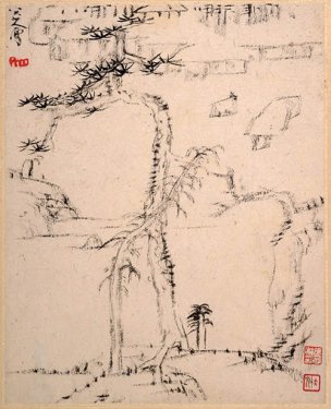 清 朱耷 （八大山人） 山水册页003 [山水] 
