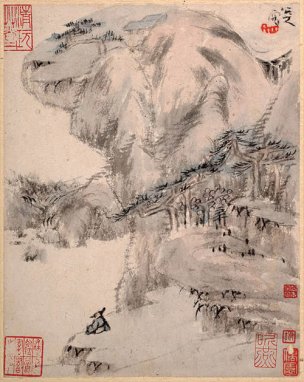 清 朱耷 （八大山人） 山水册页002 [山水] 