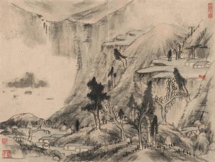 清 朱耷 （八大山人） 纸本册页十开-2 35.8x27[山水 