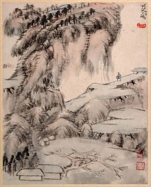 清 朱耷 （八大山人） 山水册页009 [山水] 