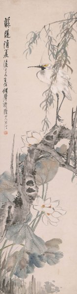 清 朱称 苏堤消夏图 152-40cm[花鸟] 