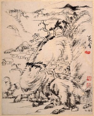 清 朱耷 （八大山人） 山水册页001 [山水] 