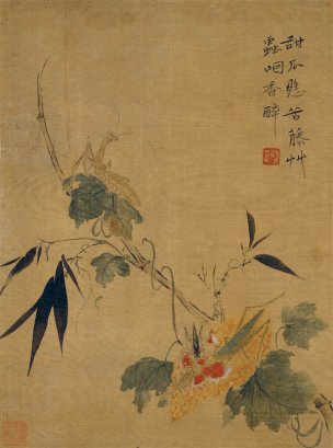 清 恽寿平 花鸟草虫图册页八开03 35.7x26.3[花鸟] 