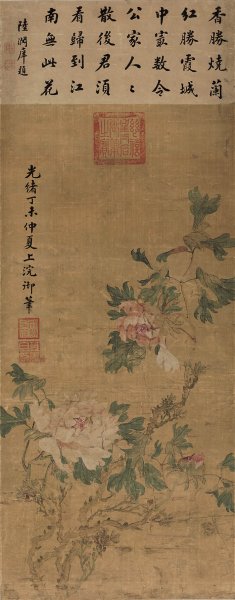清 慈禧 牡丹图 144x57[花鸟] 