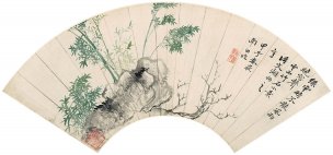 清 恽寿平 山水花卉扇面八开-8 纸本 53.7x25.2[花鸟 
