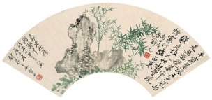 清 恽寿平 山水花卉扇面八开-7 纸本 52.3x24.6[花鸟 