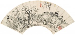 清 恽寿平 山水花卉扇面八开-3 纸本60.1x28[花鸟 