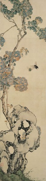 清 居廉 花卉四屏之四纸本 100x25.5[花鸟] 