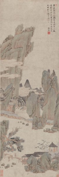 清 孙逸 溪桥觅句图 纸本 50.6-150cm[山水] 