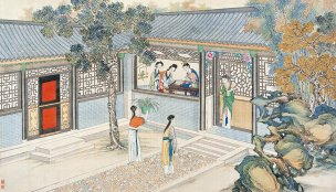 清 孙温 红楼梦 55x30.5 (48)[人物] 