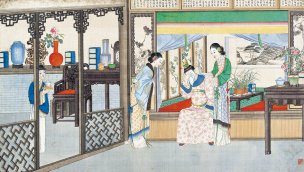 清 孙温 红楼梦 55x30.5 (62)[人物] 