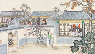 清 孙温 红楼梦 55x30.5 (153)[人物] 