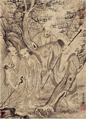 清 石涛 百页罗汉册页52-ok 25x35[宗教] 