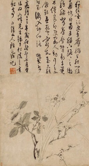 明 陈道复 书画轴 30.7x57[花鸟] 
