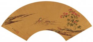 明 陆治 花鸟扇面[花鸟]