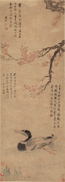 明 陆包山 花鸟图轴 纸本 43.1x119.7 [花鸟]