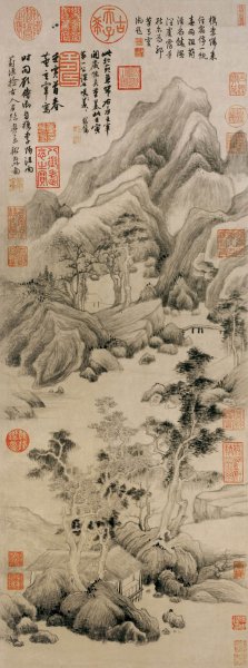 明 董其昌 葑泾仿古图（东方博古版） 30x80[山水