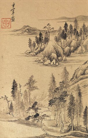明 董其昌 山水图册 六开(纸)-5 [山水]