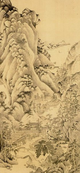 明 董其昌 仿宋元人缩本画跋册98 [山水]