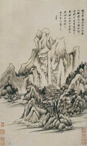 明 董其昌 仿古山水03-44.8x26.7[山水]